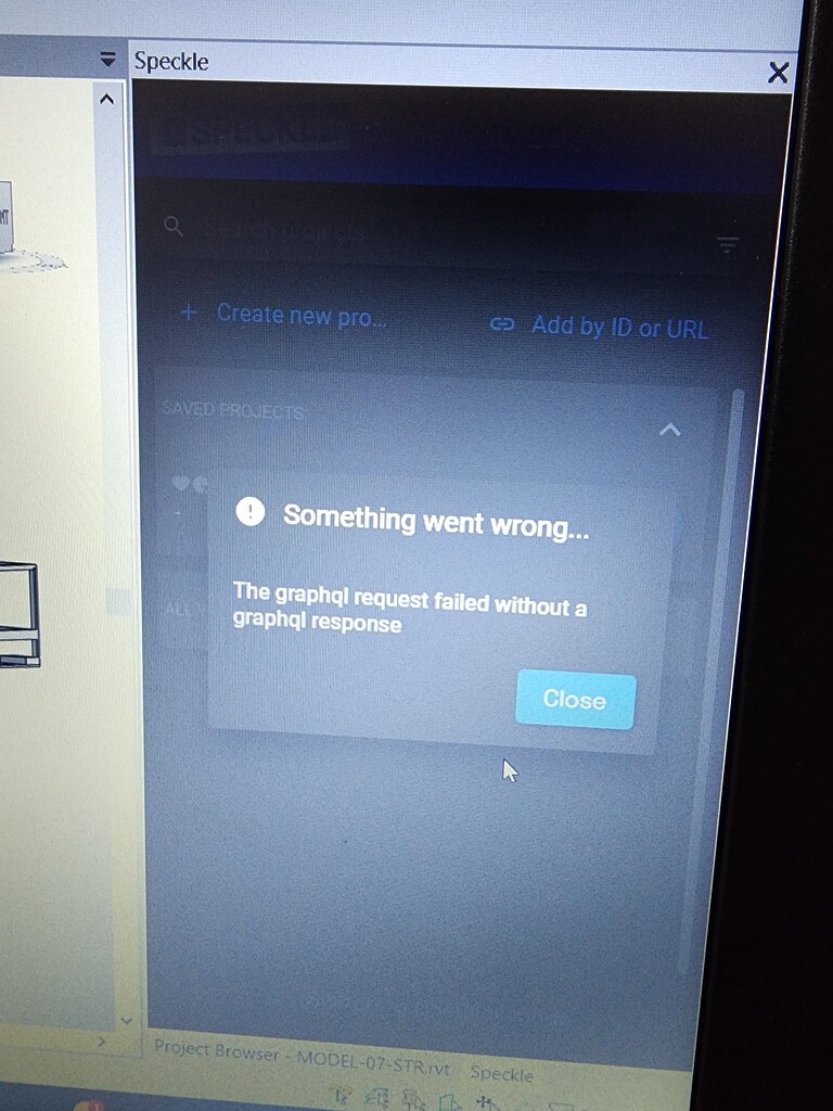 Revit connector fails to get a response help speckle community
