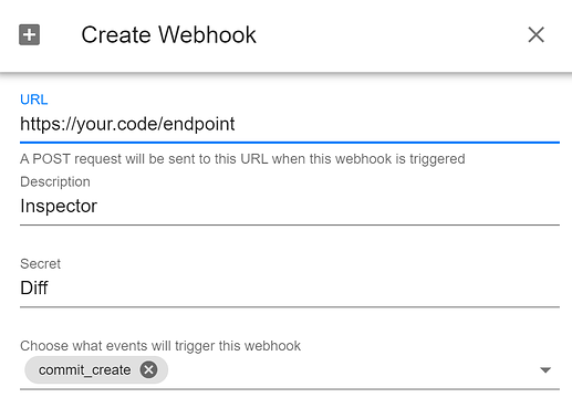 Creating a webhook for new commits