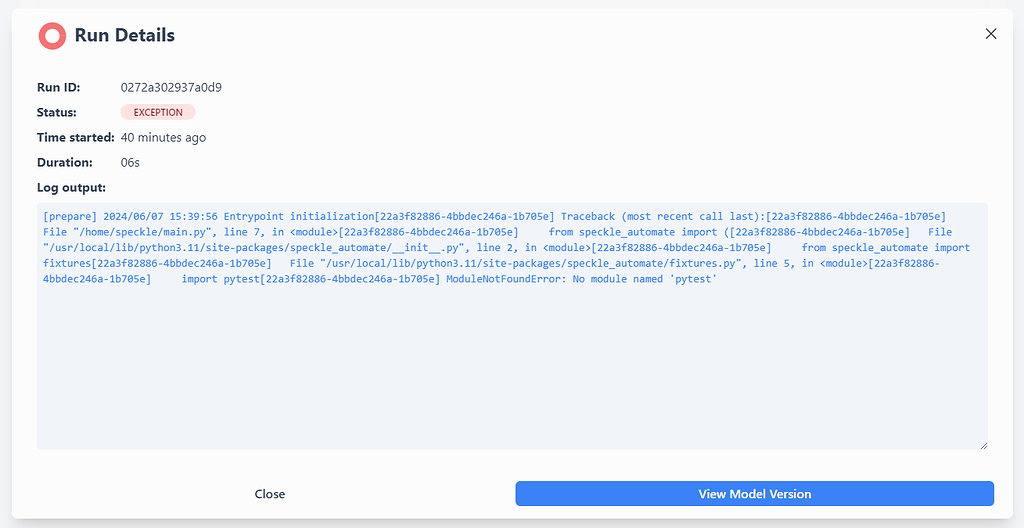 Automate no module named pytest help speckle community