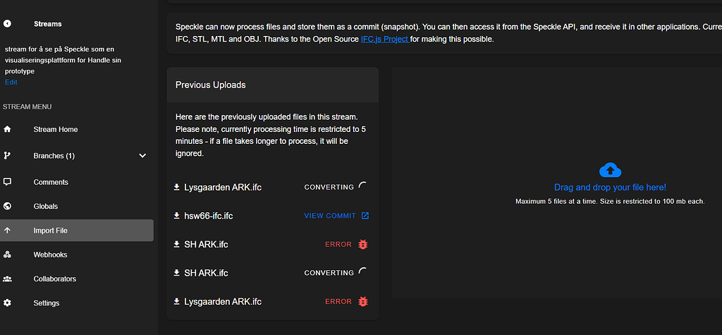 Uploading IFC files - Help (Legacy V2) - Speckle Community