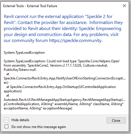 SpeckleRevitError