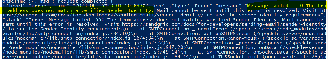 smtp sendgrid from email address error